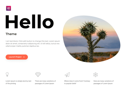 Hello Theme for Elementor on WordPress